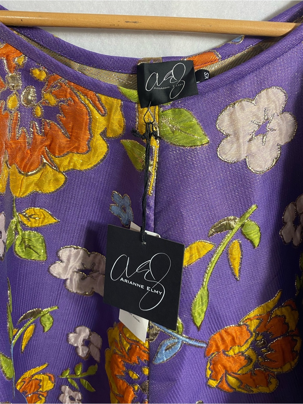 Free People Arianne Elmy Slim Fit Good Luck Dress Purple Orange Floral XS NWT - Picture 3 of 14